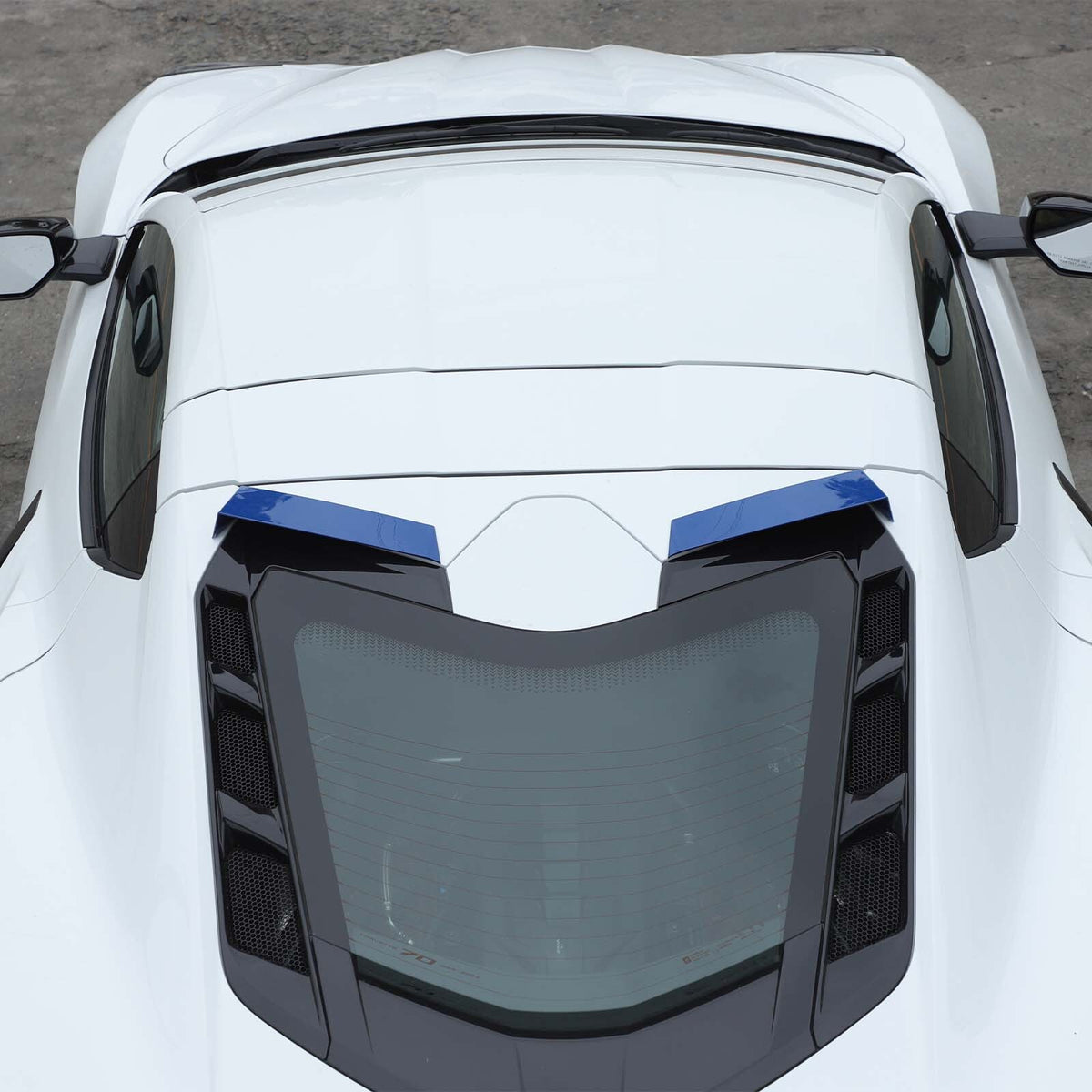 Blue Rear Windshield Spoiler Anti-wind Buffeting Deflector for Corvette C8 Coupe 22