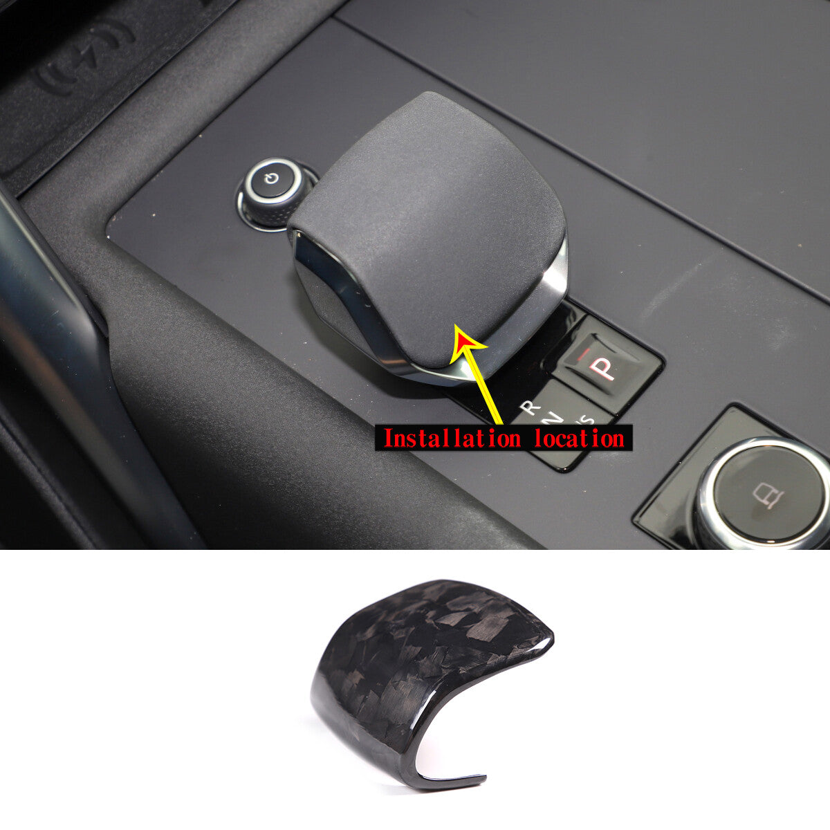 Forged Carbon Gear Shift Head Knob Trim Cover For LR Range Rover Velar 21-22 9