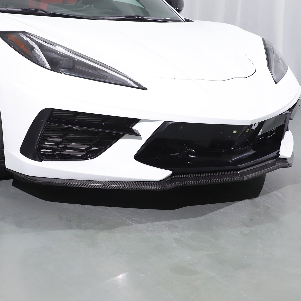 Real Carbon Fiber Front Bumper Lip Splitter For 20-26 Corvette C8 Z51 Stingray 8