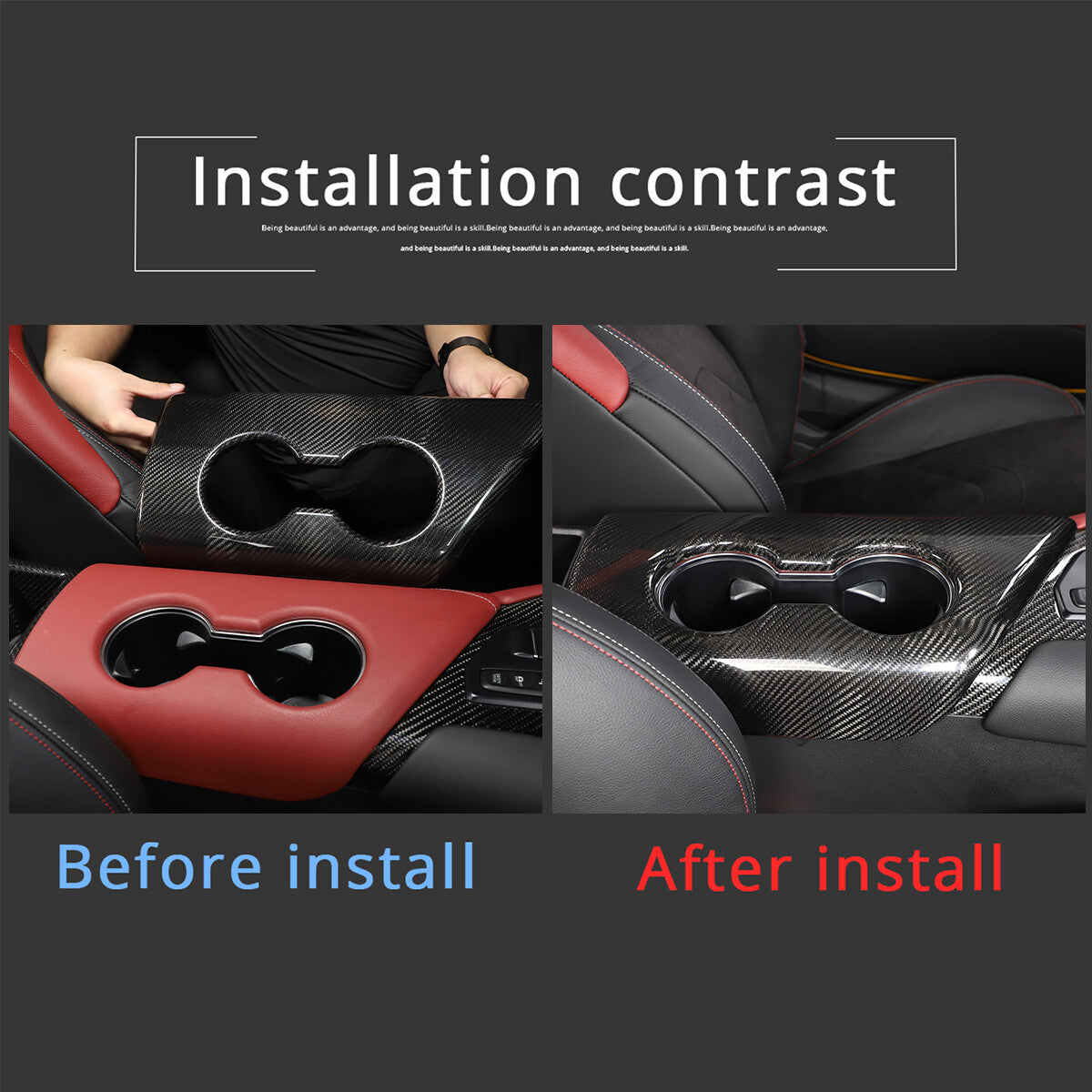 Armrest Box Cover Center Console Carbon Fiber PatternFor Toyota Supra 19-24 8