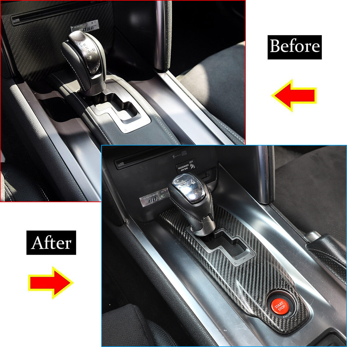 Real Carbon Fiber Gear Shift Panel Trim Cover For Nissan GTR R35 2008-2016 US 3
