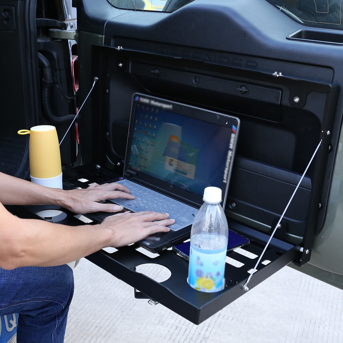 Rear Tailgate Foldable Table Molle Panel Cargo Shelf for LR Defender L663 20-25 13