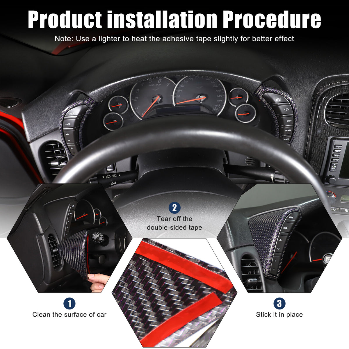 Real Carbon Fiber Interior Dashboard Console Frame Trim For Corvette C6 2005-13 7