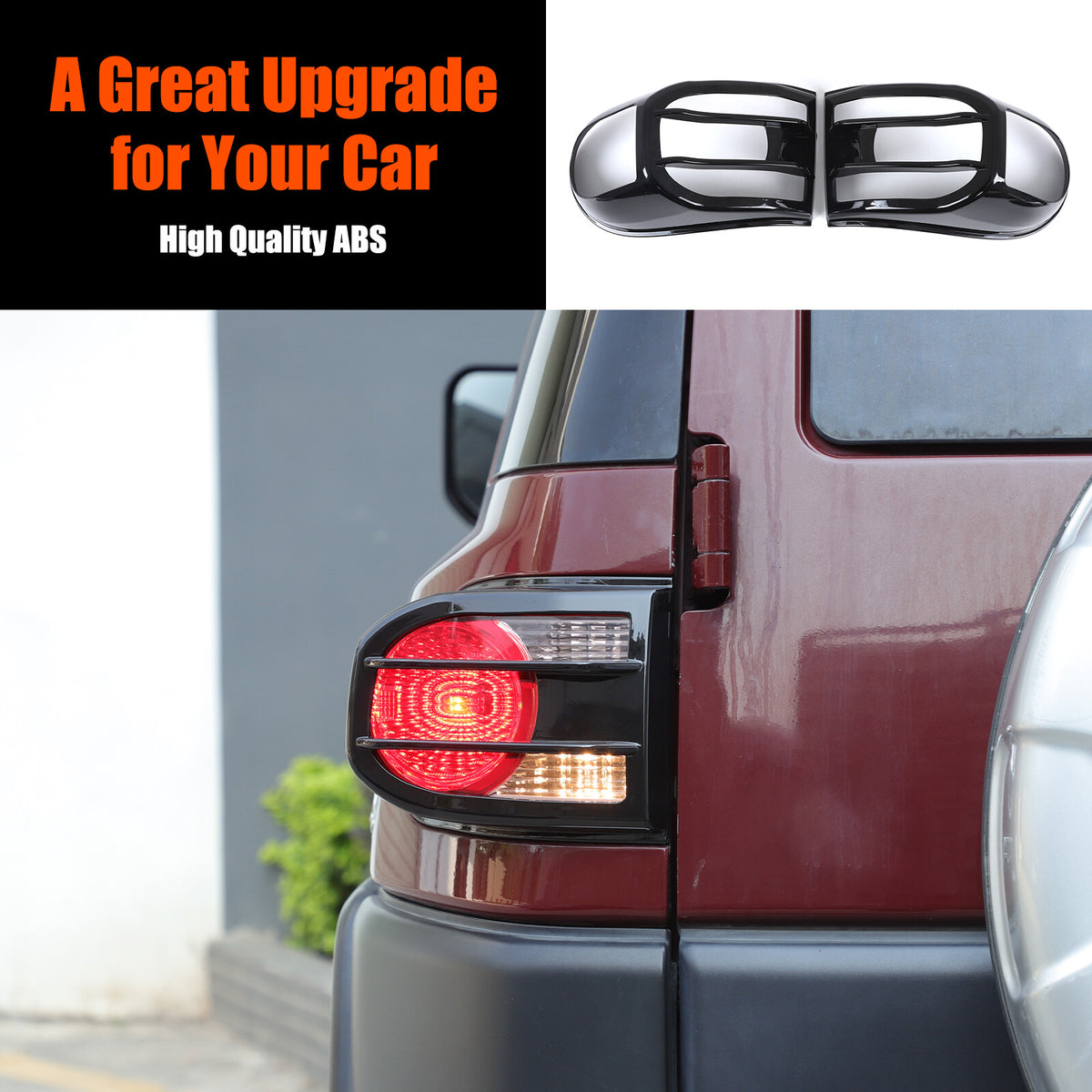 Piano Glossy Black ABS Tail Light Cover Trim For Toyota FJ Cruiser 2007-2021 US 1