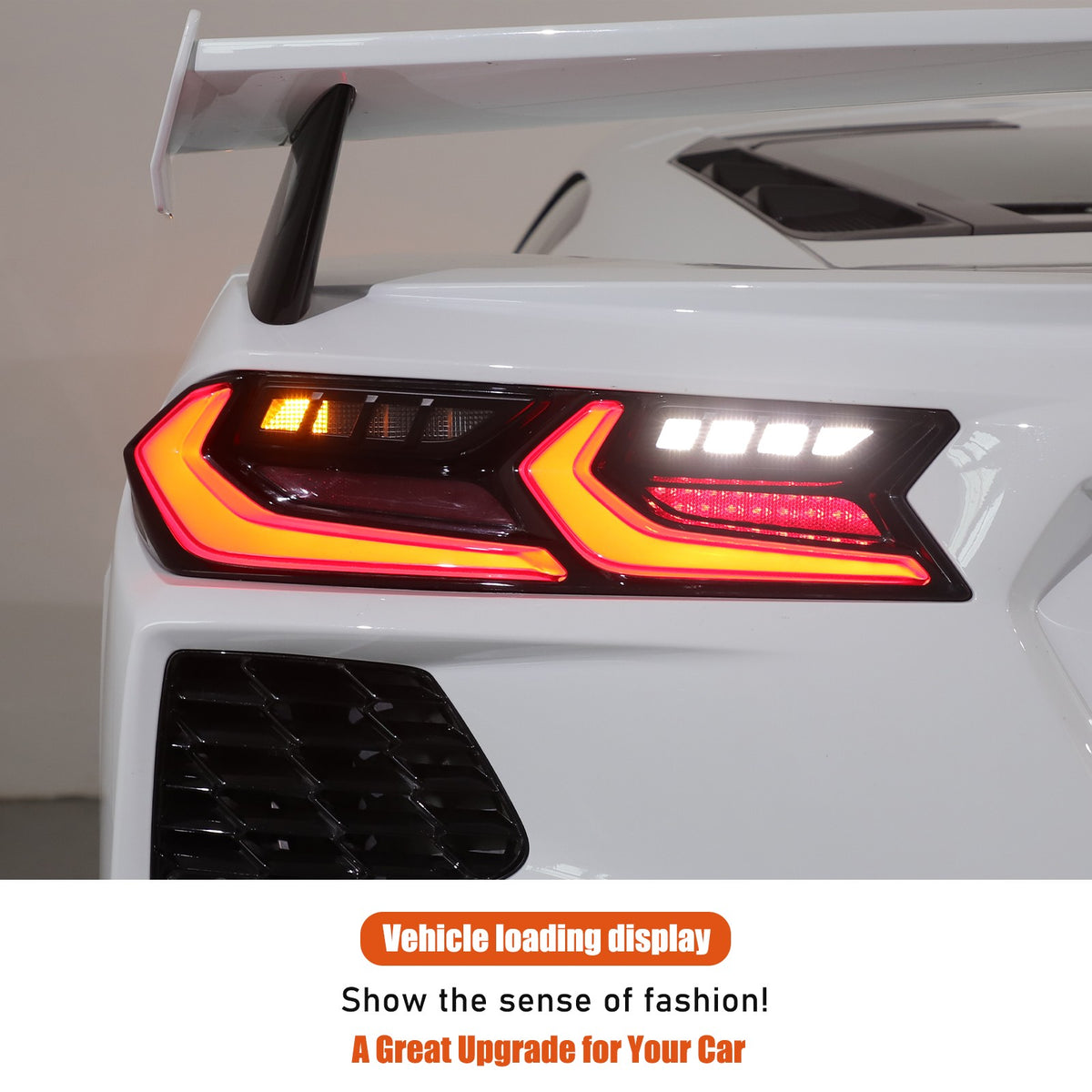 Matte Black ABS Reverse Light Protection Grille Trim For Corvette C8 20+ US 14