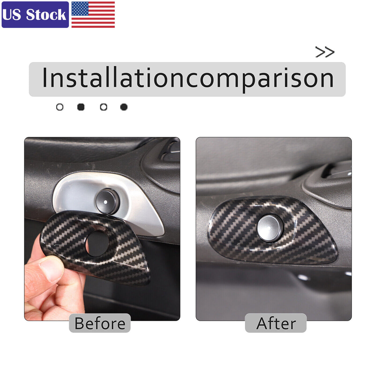 Carbon Fiber ABS Door Window Lift Button Trim Frame Set For Corvette C6 05-13 US 12