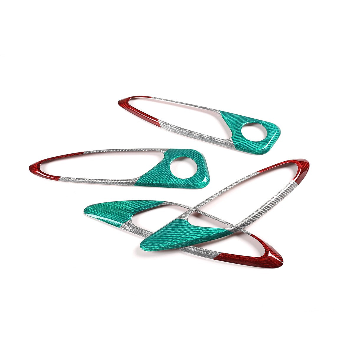 Tri-Color Real Carbon Fiber Inner Door Handle Trim For Alfa Romeo Giulia 2017-20 16
