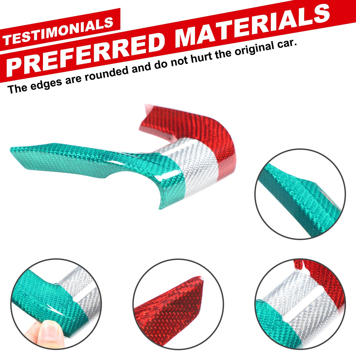 Tri-Color Steering Wheel Cover Trim For Lamborghini Urus/Urus SE 2018-2023 14
