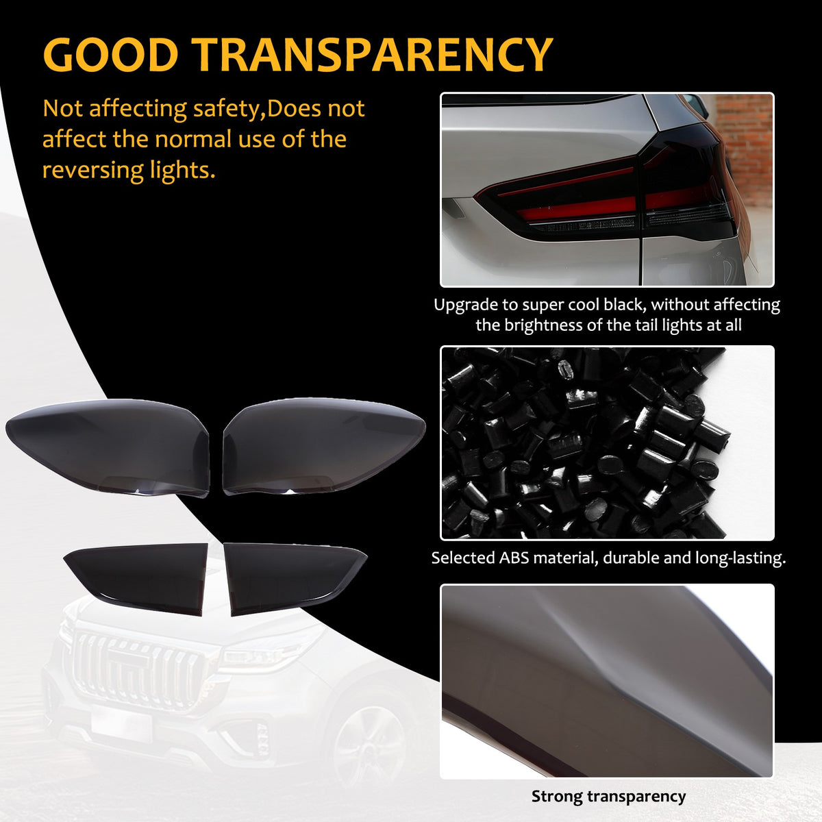Smoked Black Rear Tail Light Guard Decor Cover Trim Bezel For BMW X1 F48 2020-22 21