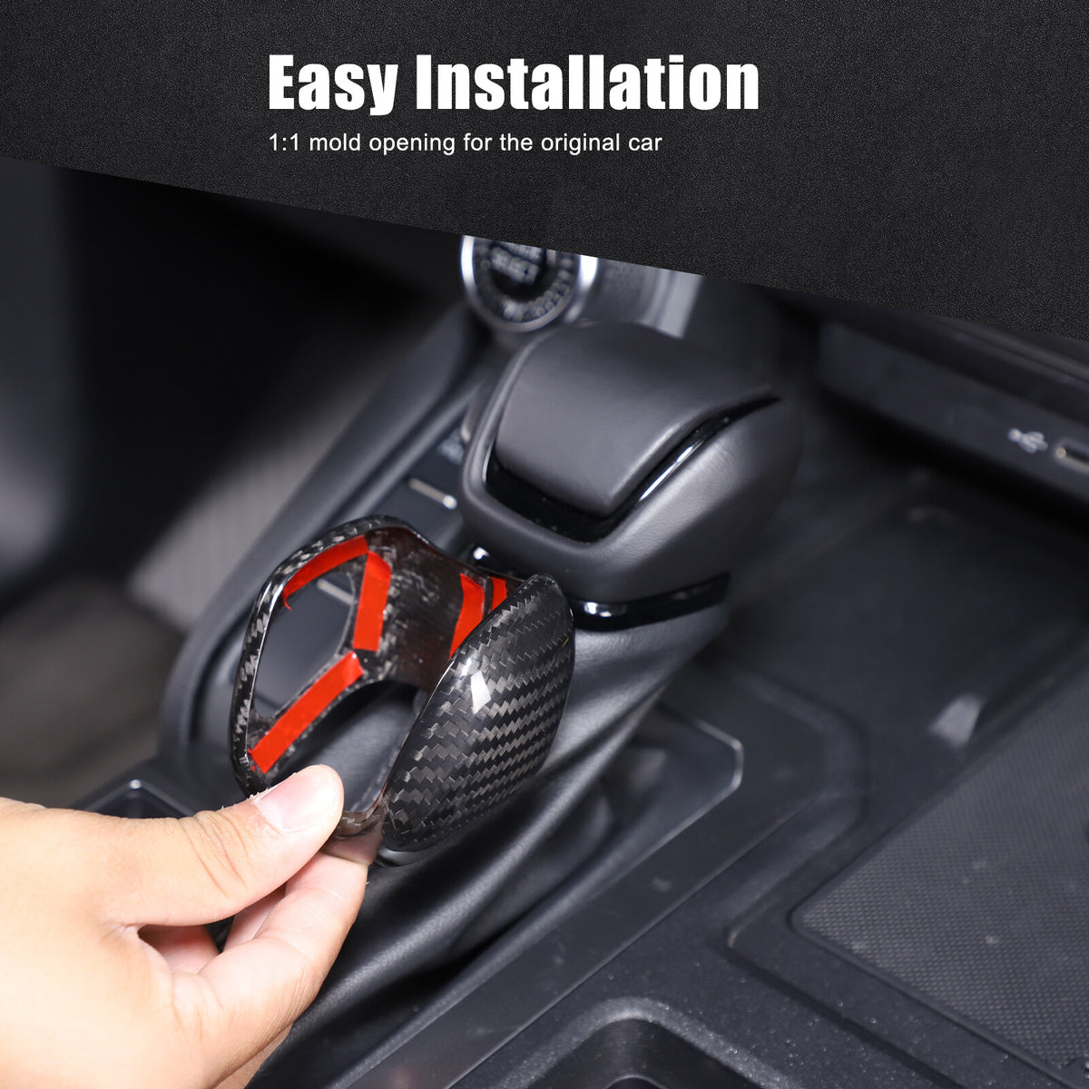 Real Carbon Fiber Center Gear Shift Knob Trim For Toyota Land Cruiser LC250 24+ 24