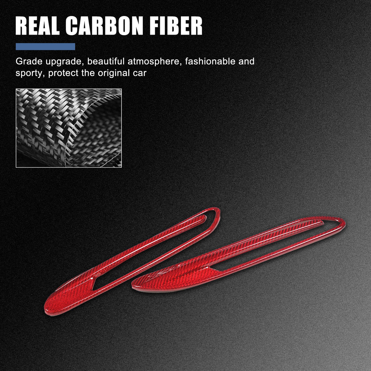 Red Real Carbon Fiber Side Fender Air Vent Trim For Benz AMG GT50/GT63 2019+ 3