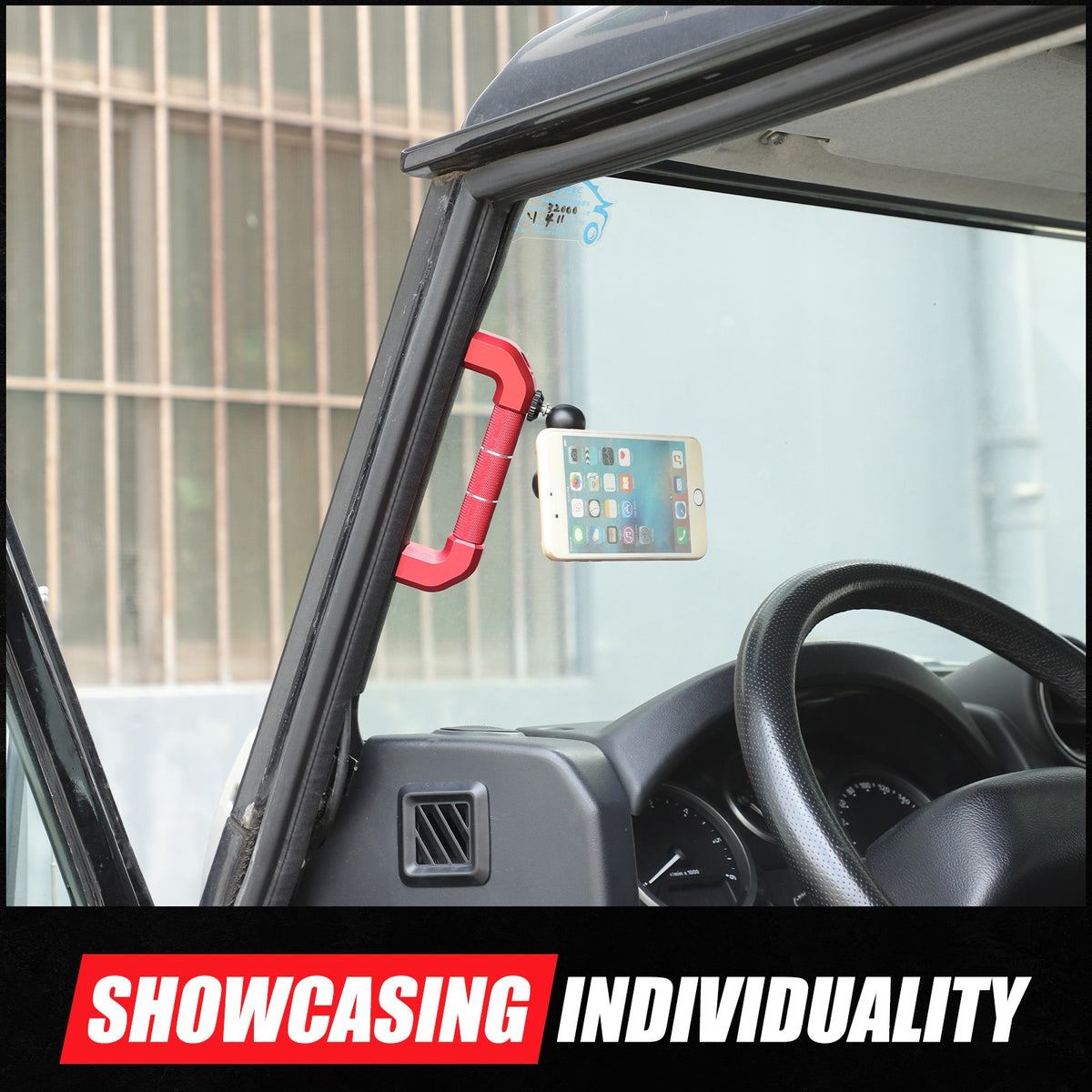Replace Red A-Pillar Handle W/Phone Mount For LR Defender L316 2004-2018 7