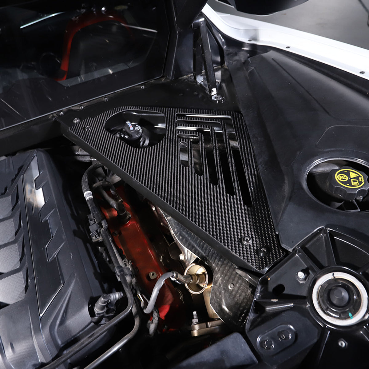 Real Carbon fiber Engine Bay Panel Cover Trim Set For Corvette C8 Coupe 20-26 15