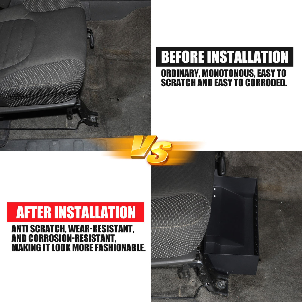 Aluminum Under Passenger Seat Storage Basket Tray For Nissan Frontier 2009-2017 24