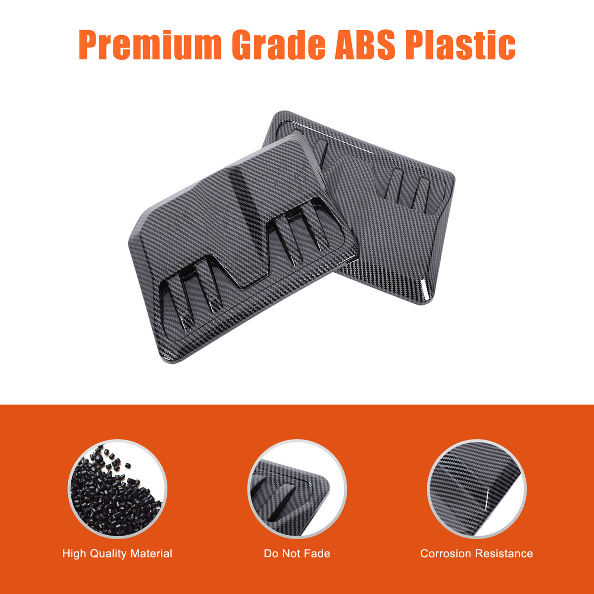 ABS Carbon Fiber Hood Engine Air Vent Cover Trim For Ford Ranger T9 2023-2024 4