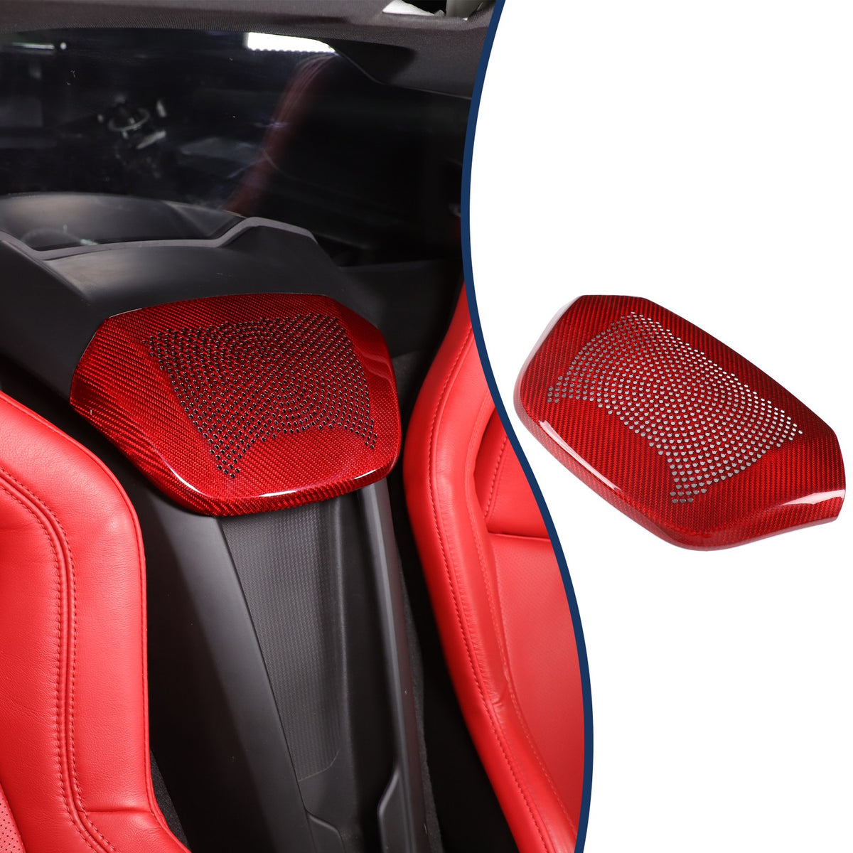 Real Carbon Fiber Rear Speaker Grill Cover For Corvette C8 2LT 3LT 2020+ 13