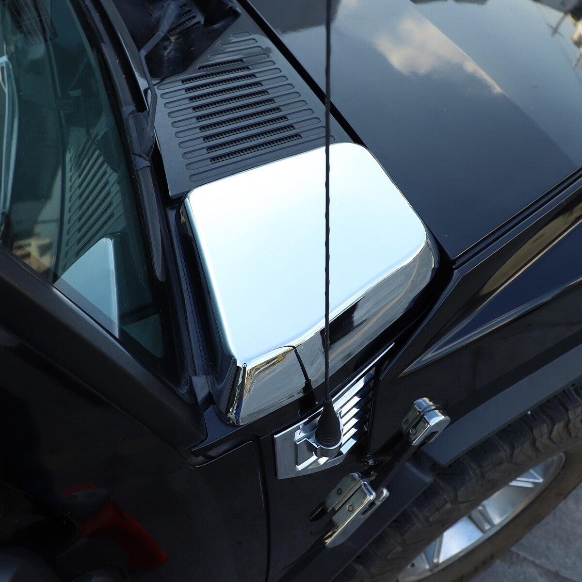 Silver Hood Air Intake Vent Cover Front Trim Replacement FOR HUMMER H2 2003-09 3