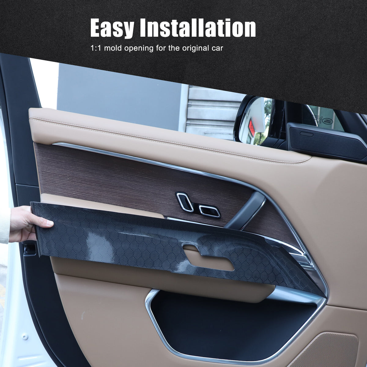 Honeycomb Carbon Fiber Interior Door Panel Trim For LR Range Rover Vogue L460 14