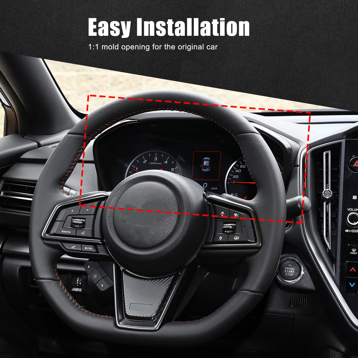 Real Carbon Fiber Center Instrument Panel Dash Trim For Subaru WRX VB 2022-2024 18