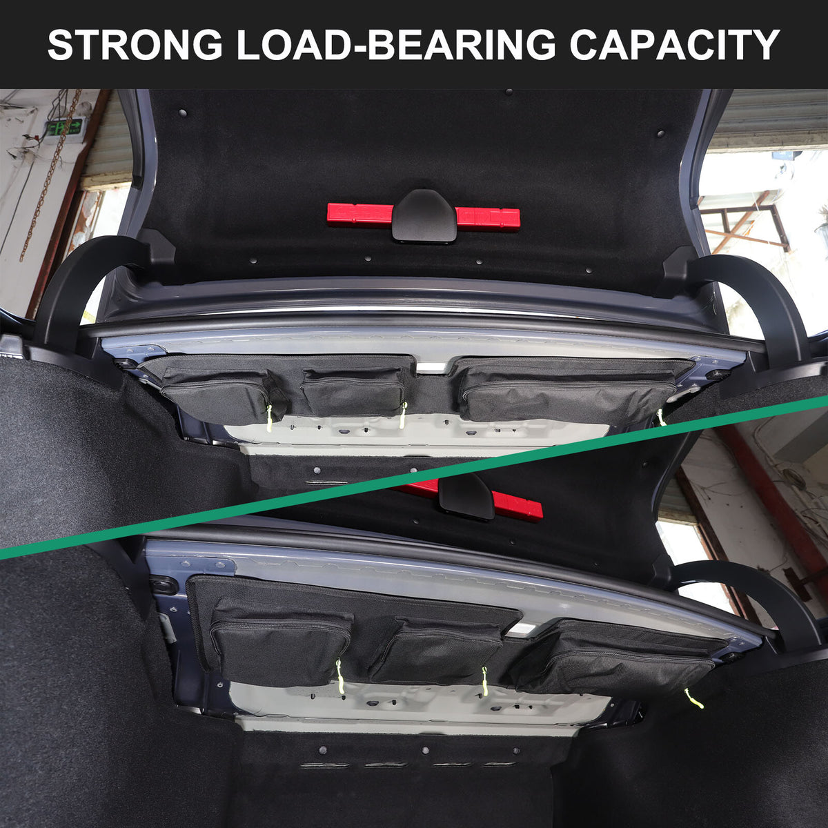 Black Rear Trunk Hanging Storage Bag Organizer For BMW 7 Series G70 i7 2023-25 11