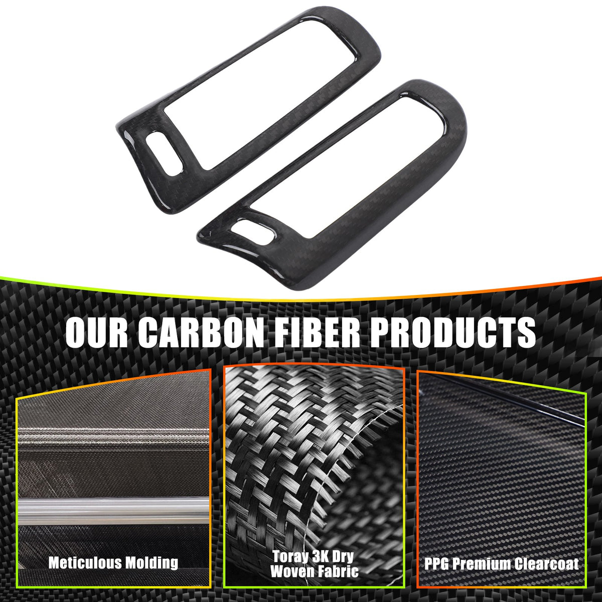Real Carbon Fiber B-Pillar Air Outlet Trim Cover For Benz G-Class W463 2019+ 3