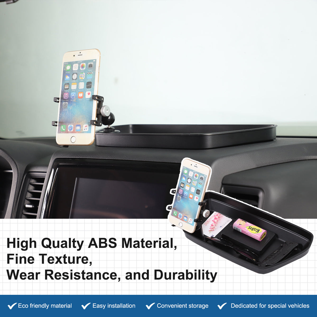 Off-road Dashboard Storage Tray Box Phone Holder For Nissan Frontier D41 2022-24 16