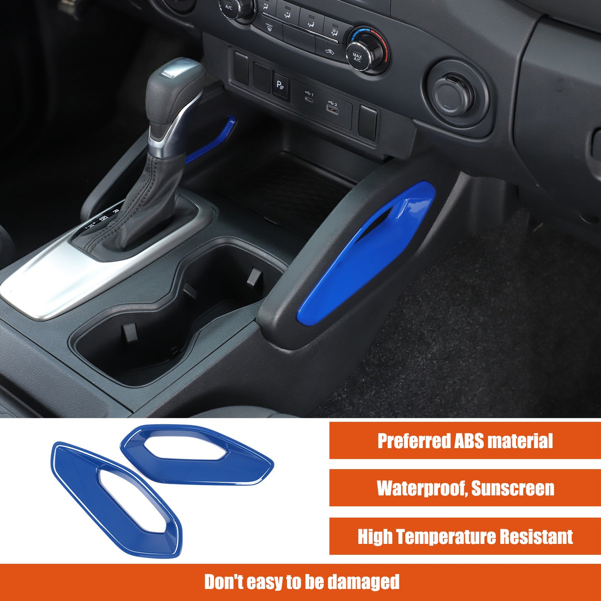 ABS Blue Center Console Side Armrest Frame Trim For Nissan Frontier 2022+ US 16