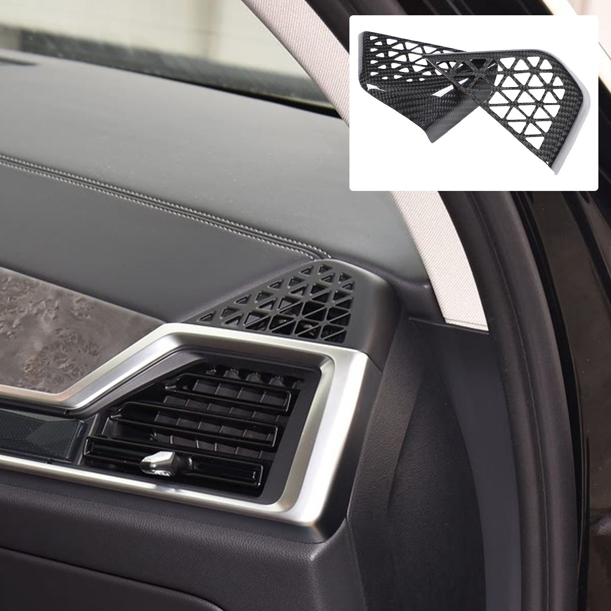 Real Carbon Fiber Dashboard Vent Trim Frame For BMW X5 G05 X6 G06 X7 G07 2023+ 3