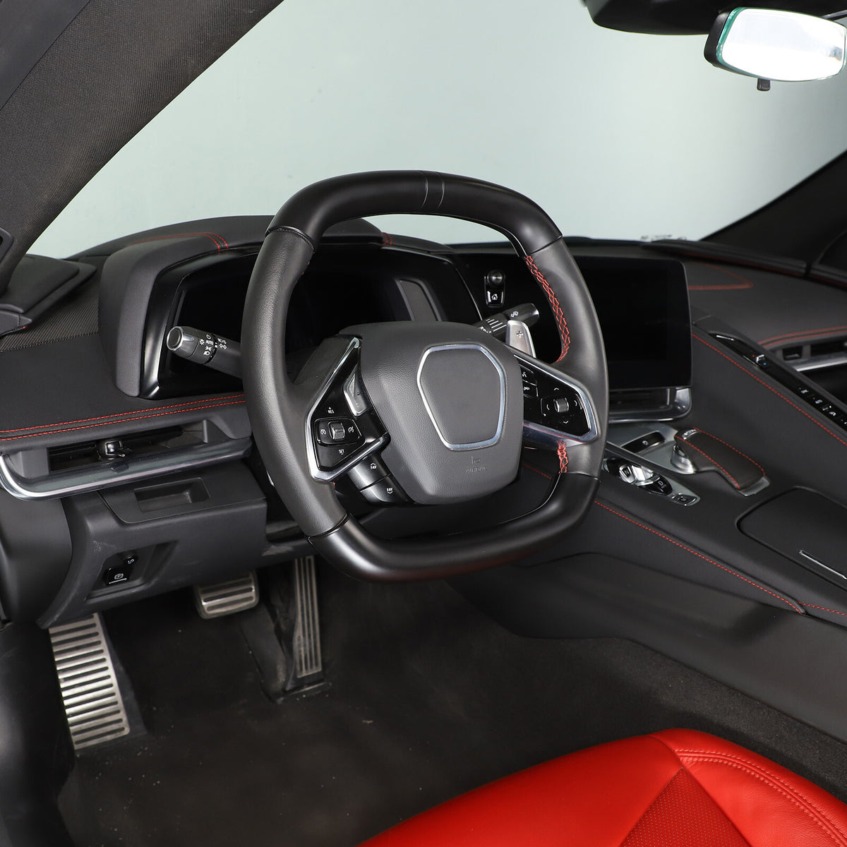 Matte Black ABS Full Interior Set Cover Trim Kit For Corvette C8 2020-25 - Styles 26-28 11