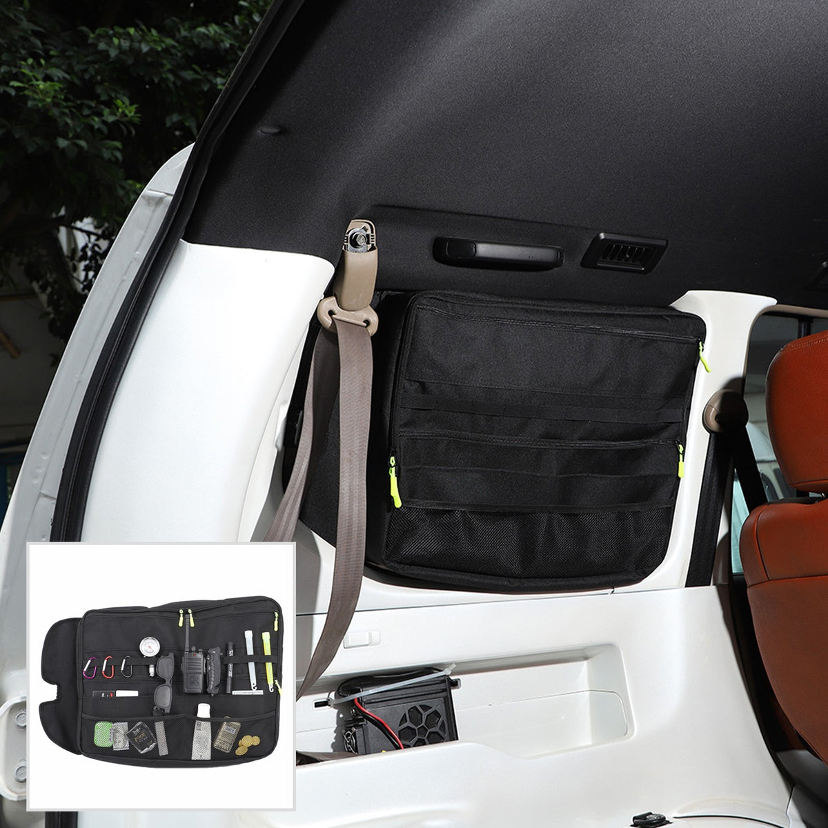 Trunk Side Left Side Window Storage Bag For Toyota Prado 1996-2002 2