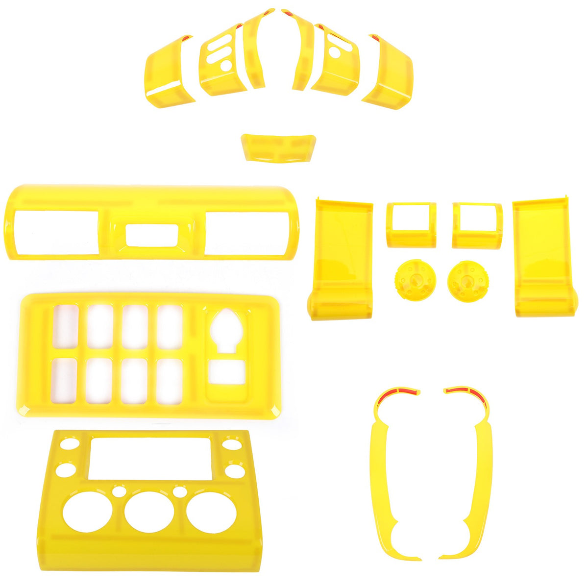 Yellow ABS Interior Center Console Trim Cover for Toyota FJ Cruiser 2007-2021 1