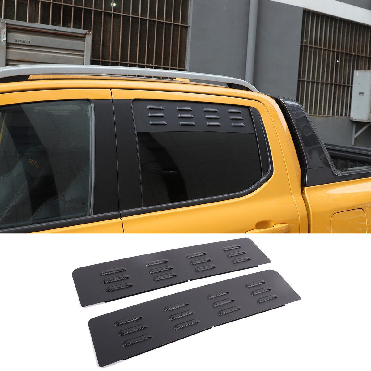 Aluminum Rear Door Window Louver Air Vent Panel Trim For Ford Ranger T9 2023+ 7