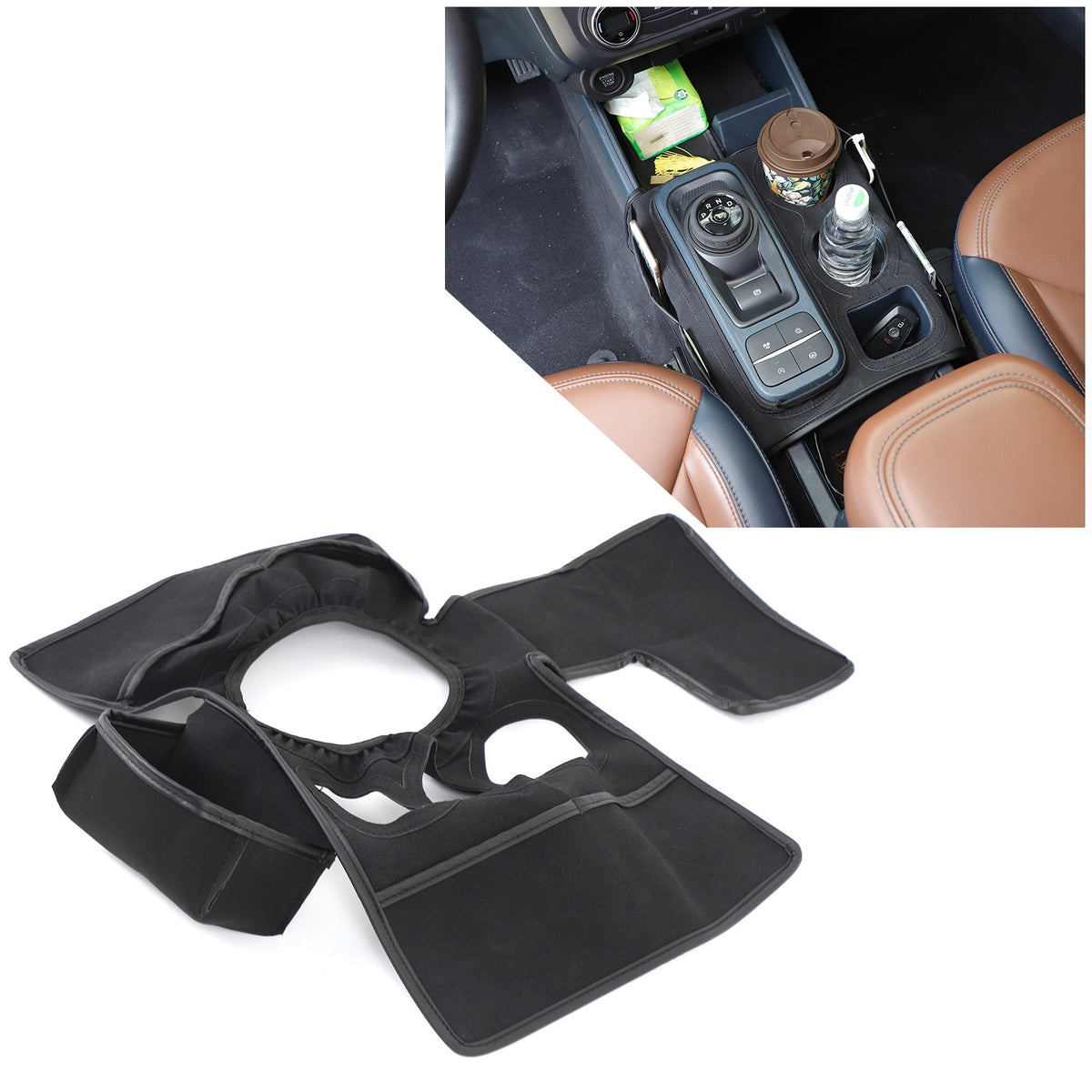 Suede Cloth Center Console Gear Shift Trim Cover For Ford Maverick 2022+ US 2