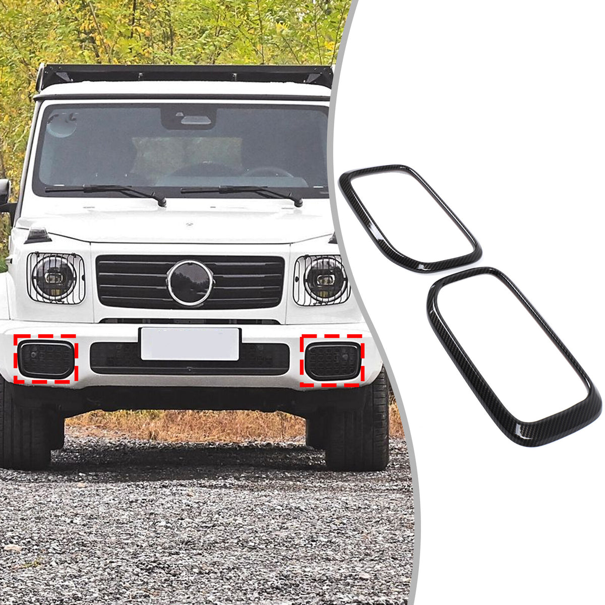 Carbon Fiber ABS Front Bumper Side Air Intake Trim For Benz G-Class W465 25+ US 17