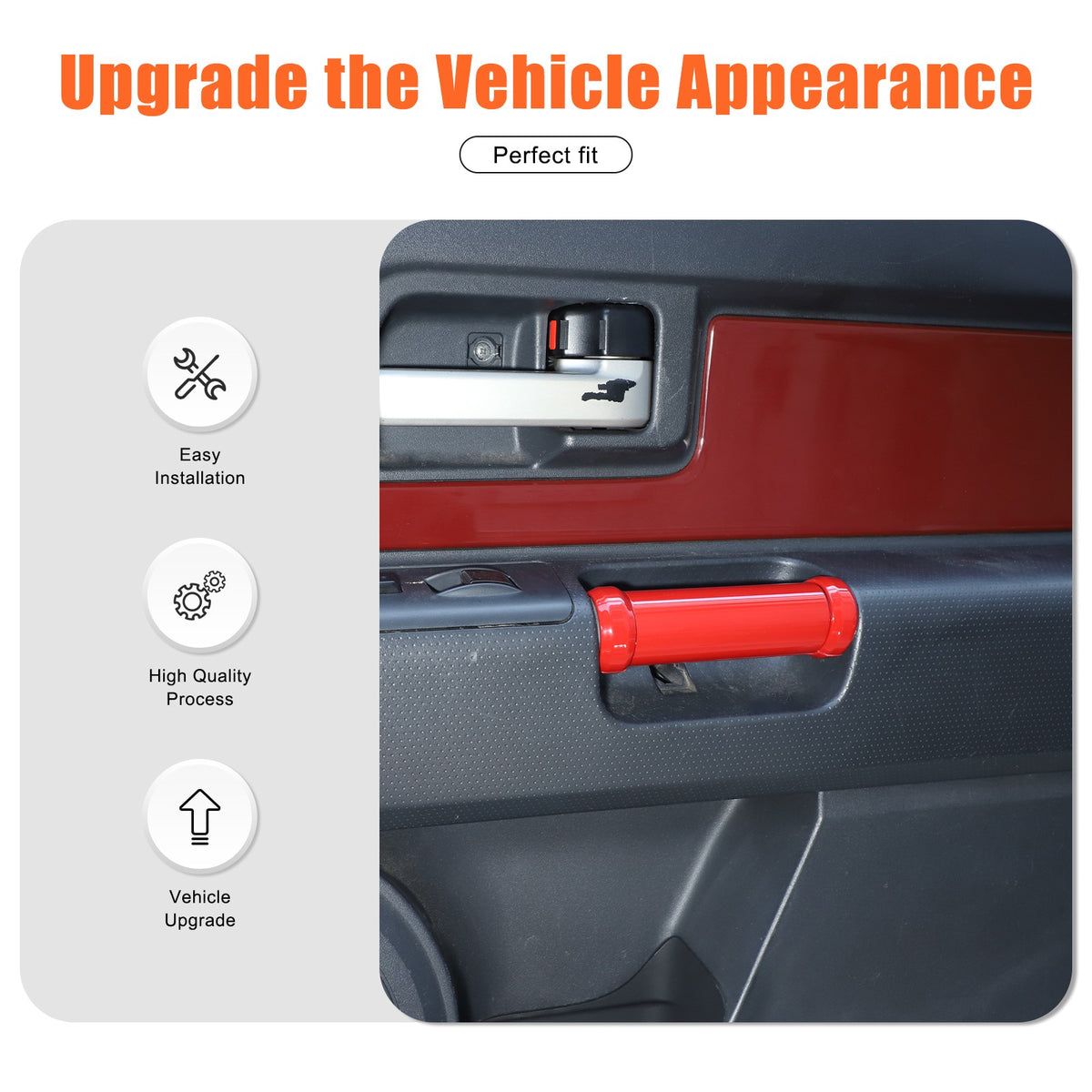 Sport Red Interior Door Panel Handle Trim Cover For Toyota FJ Cruiser 07-21 US 4