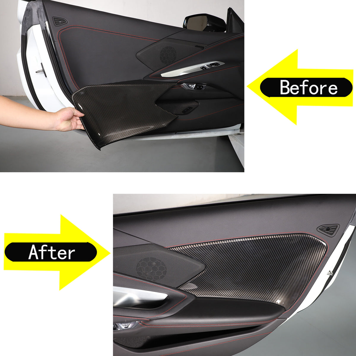 ABS Carbon Fiber Interior Full Cover Trim Kit Set For Corvette C8 2020-2025 34
