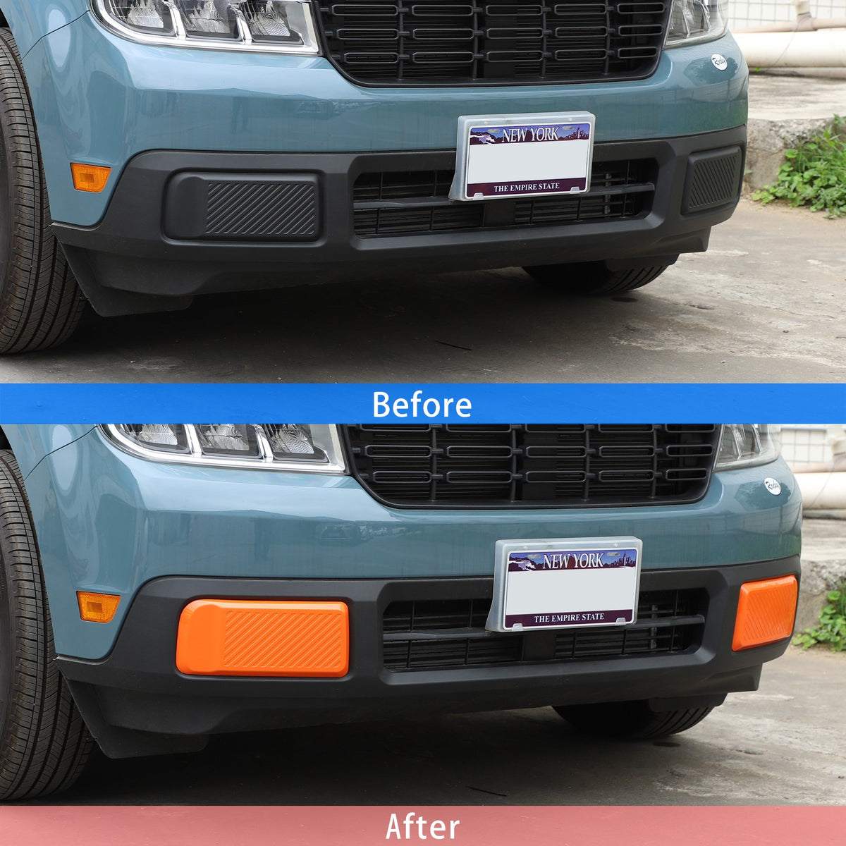 Orange ABS Front Bumper Side Trim Cover For Ford Maverick 2022-2024 US 21