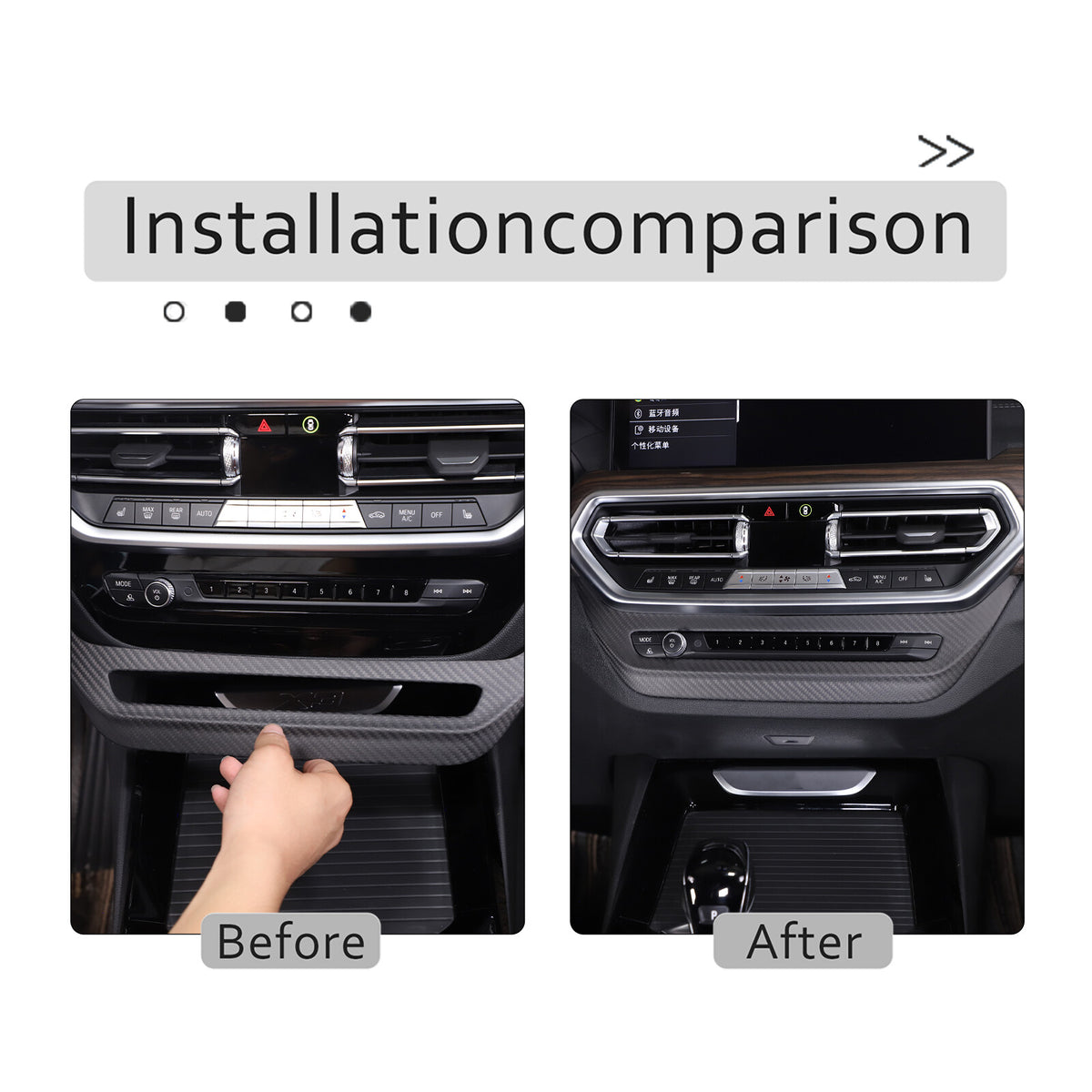 Matte Real Carbon Fiber Air Vent Switch Adjust Cover Trim For BMW X3 G01 2022-23 20