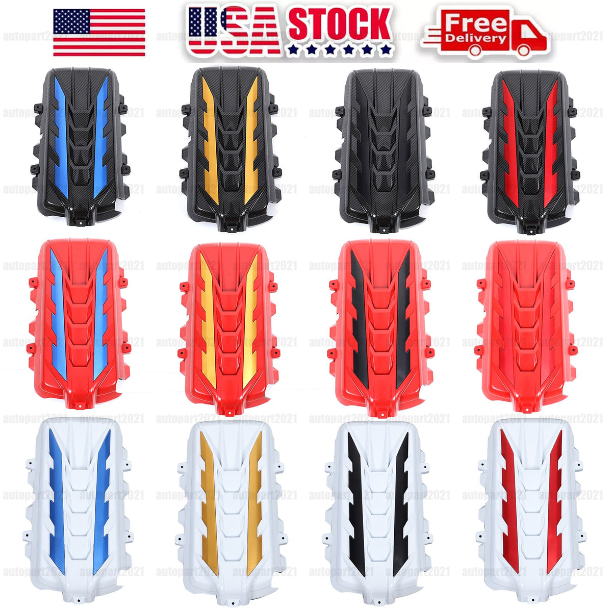 Engine Bay Panel Cover Trim in Edge Blue/Red/Black For Corvette Coupe C8 2020-26 - Styles 1-5 59