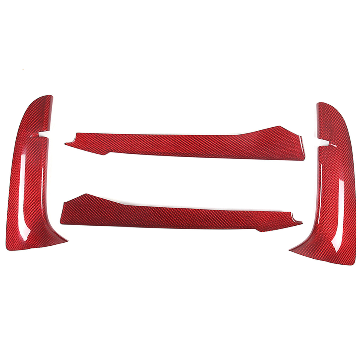 Red Real Carbon fiber Car Front Bumper Side Grille Cover Set For Corvette C8 20+ 14