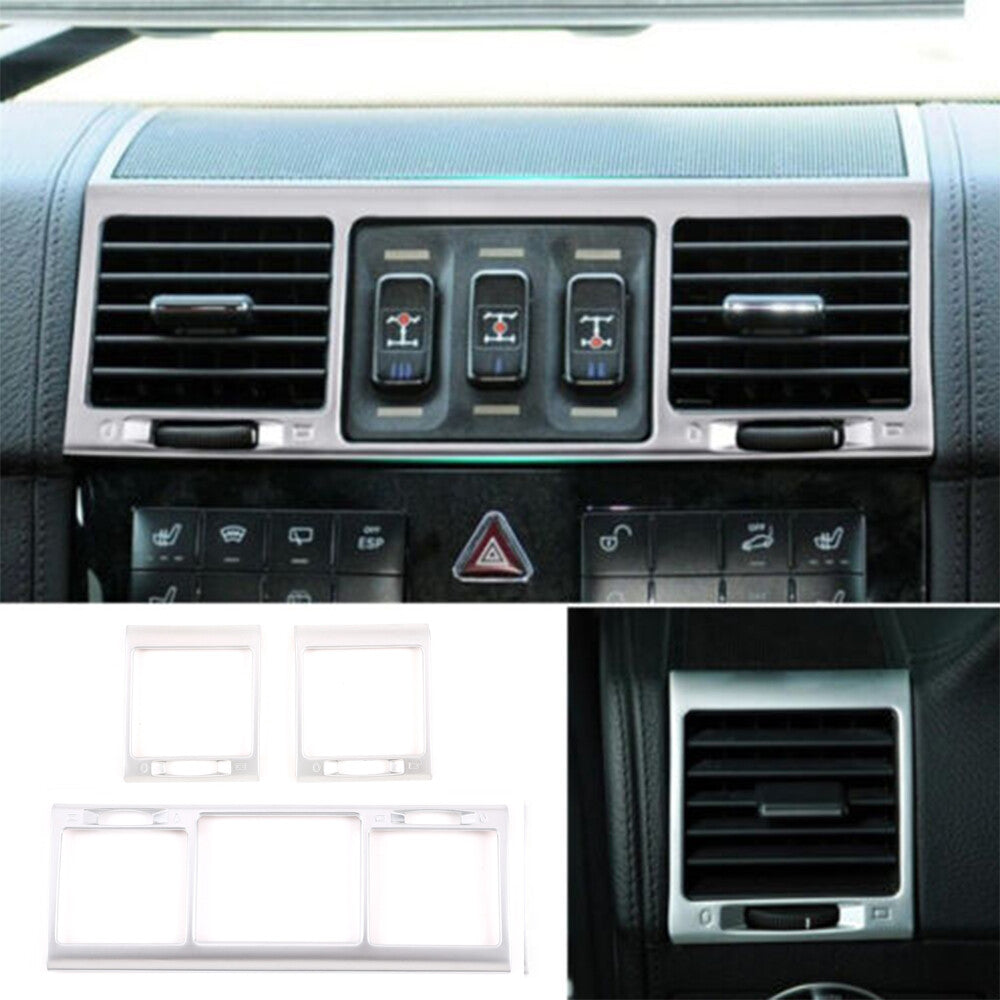 3×Silver ABS Center Side Air Vent Outlet Trim For Benz G Class W463 G500 2004-11 1