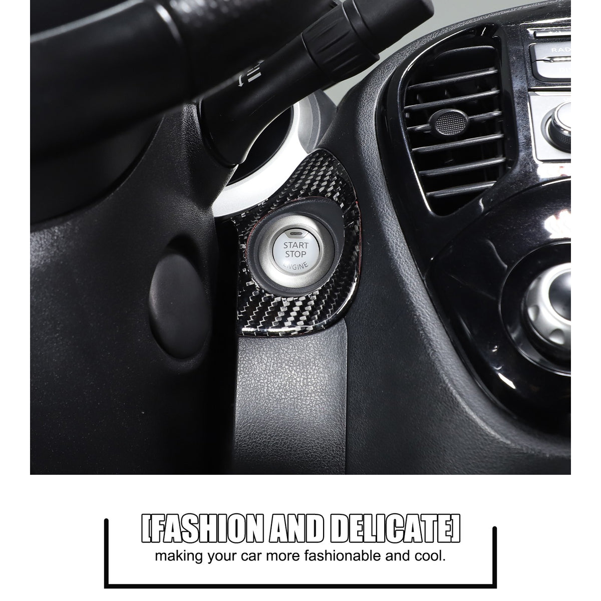 Soft Carbon Fiber Interior Center Console trim Sticker For Nissan Juke 2011-2019 241