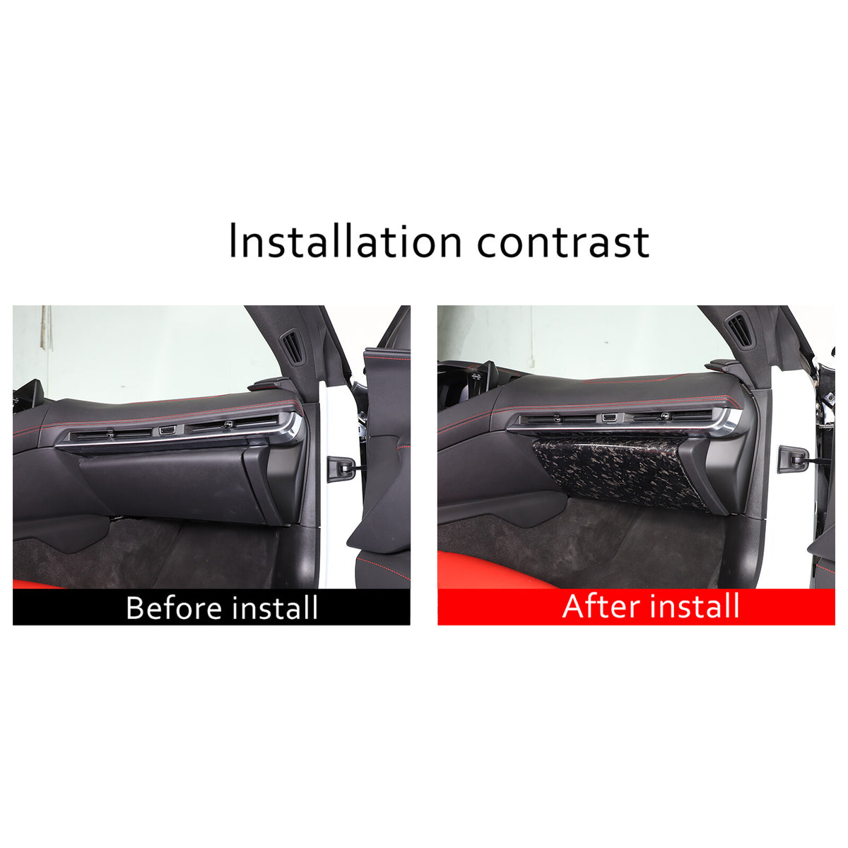 Forged Carbon Fiber Glove Box Trim Panel Cover Fit For Corvette C8 2020-2026 8