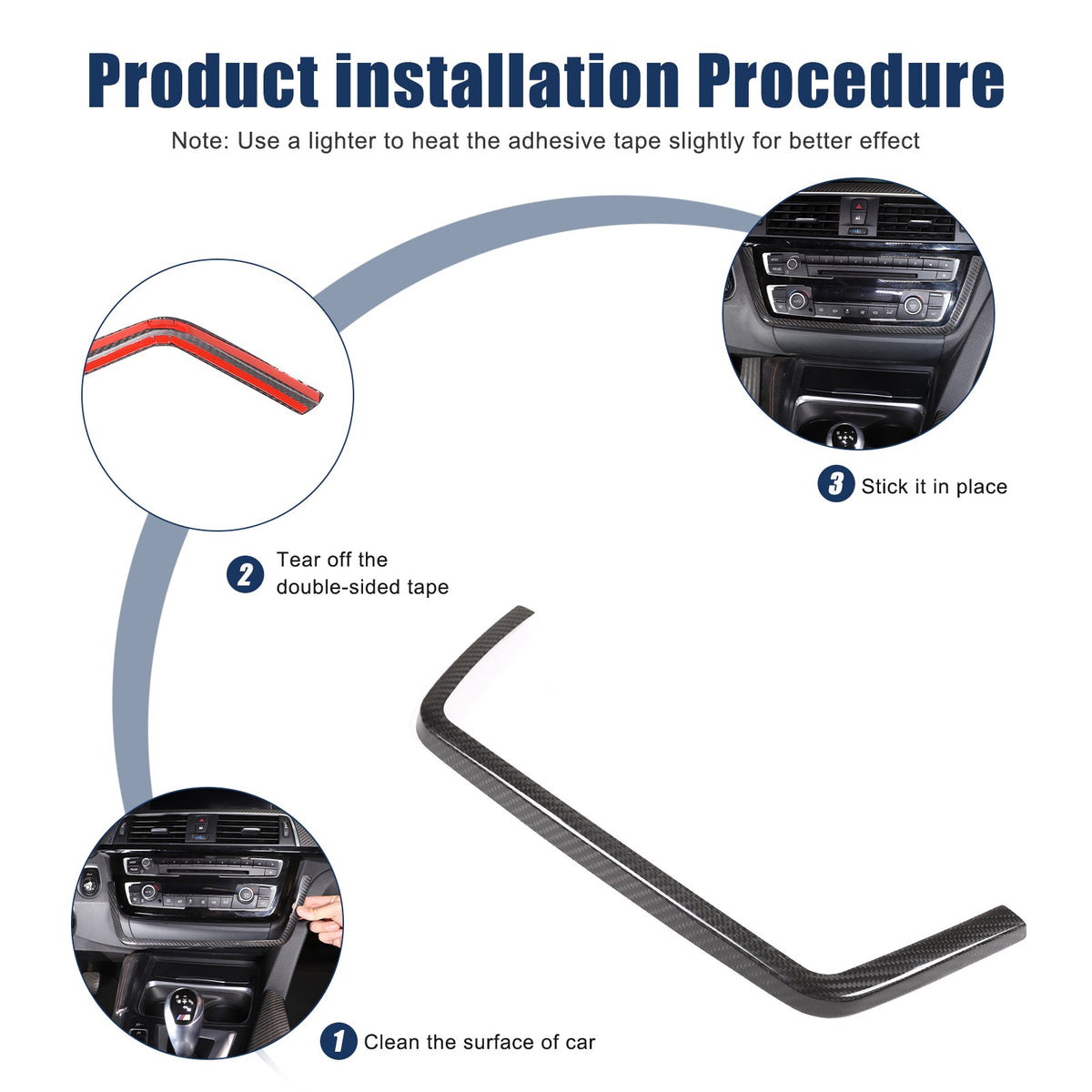 Real Carbon Fiber Center Trim For BMW 3/4 Series F30/F32/F80/F82 M3 M4 2014-19 24