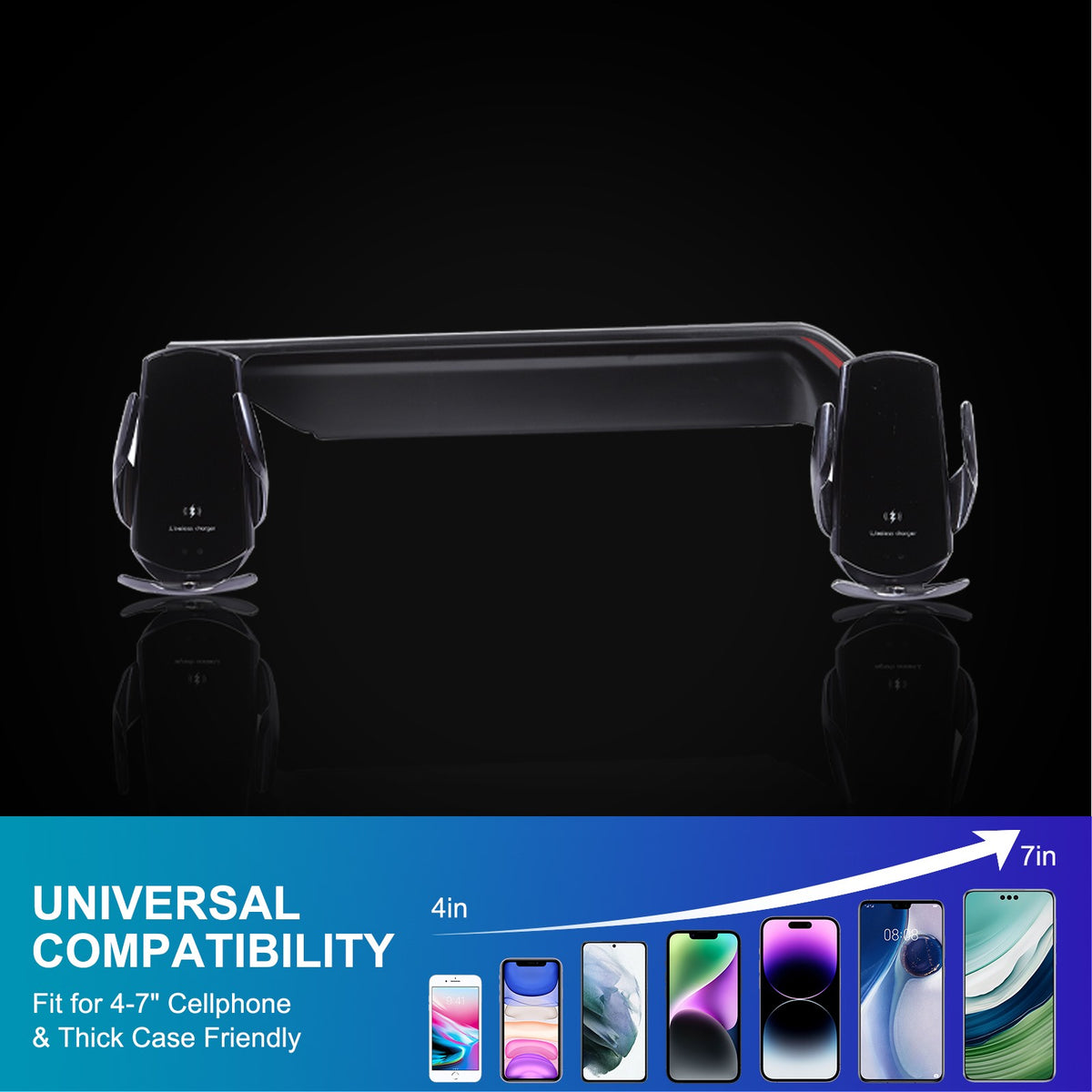 Wireless Charging Phone Holder Storage Box Tray For Toyota Prado LC250 2024+ 6