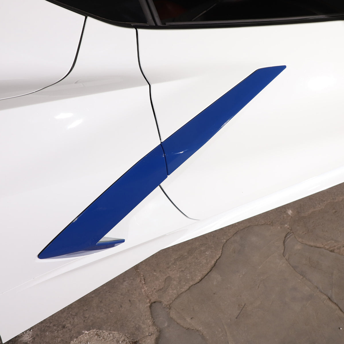 Blue ABS Side Fender Vent Door Handle Garnish Pair Trim For 2020-26 Corvette C8 7