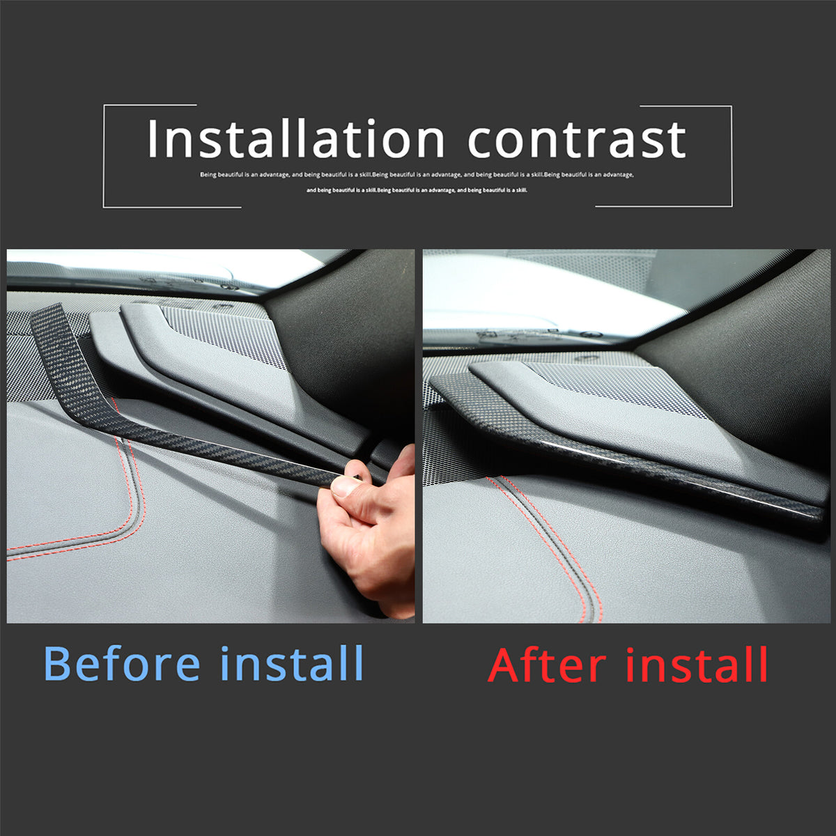 Real Carbon Fiber Console Side Dashboard Trim L Strip For Corvette C8 20-25 US 11