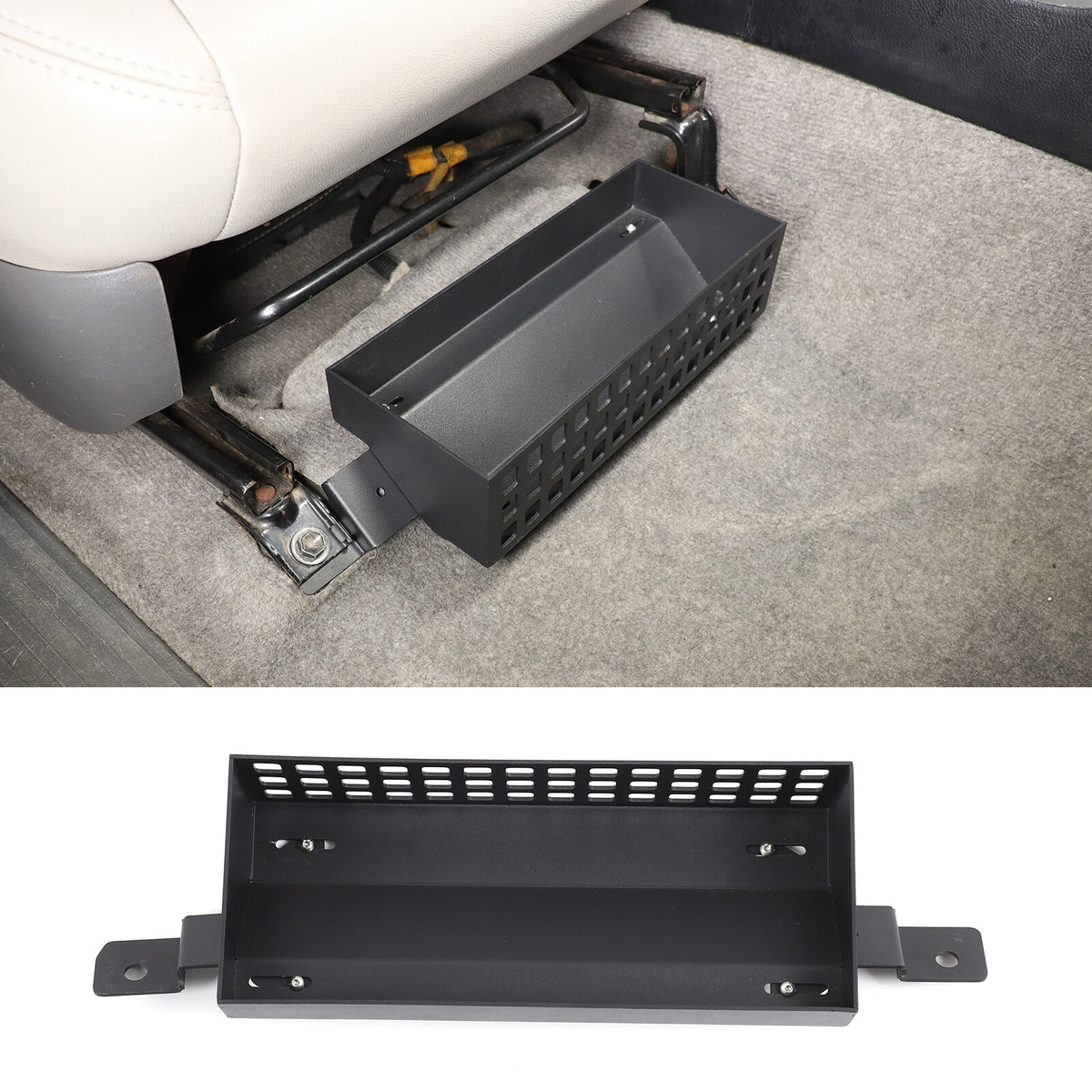 Black Alloy Under-seat Storage Basket Tray For Toyota Prado FJ120 2003-09 US 13