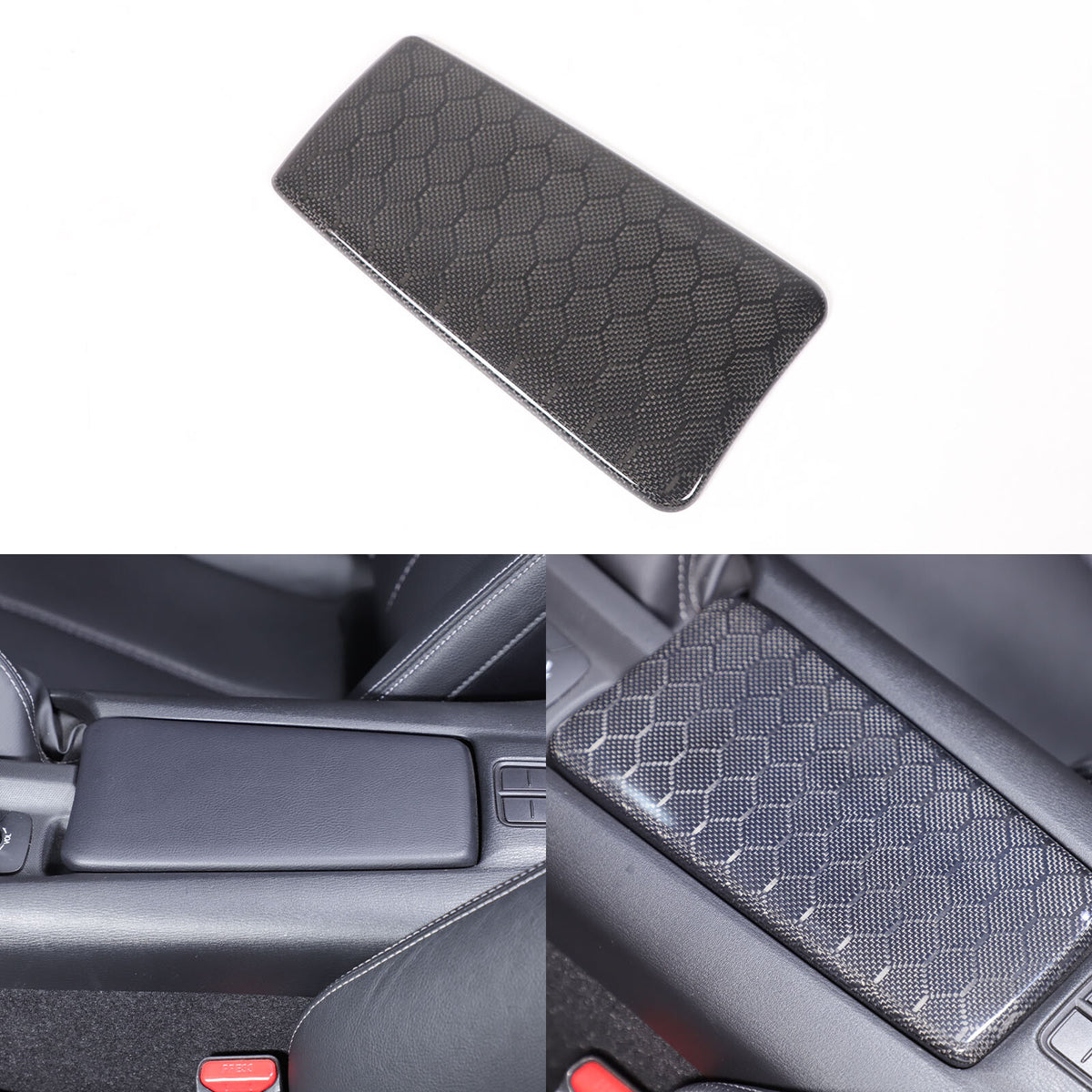 Real Honeycomb Carbon Fiber Center Armrest Box Cover Trim For Mazda MX-5 2016+ 15