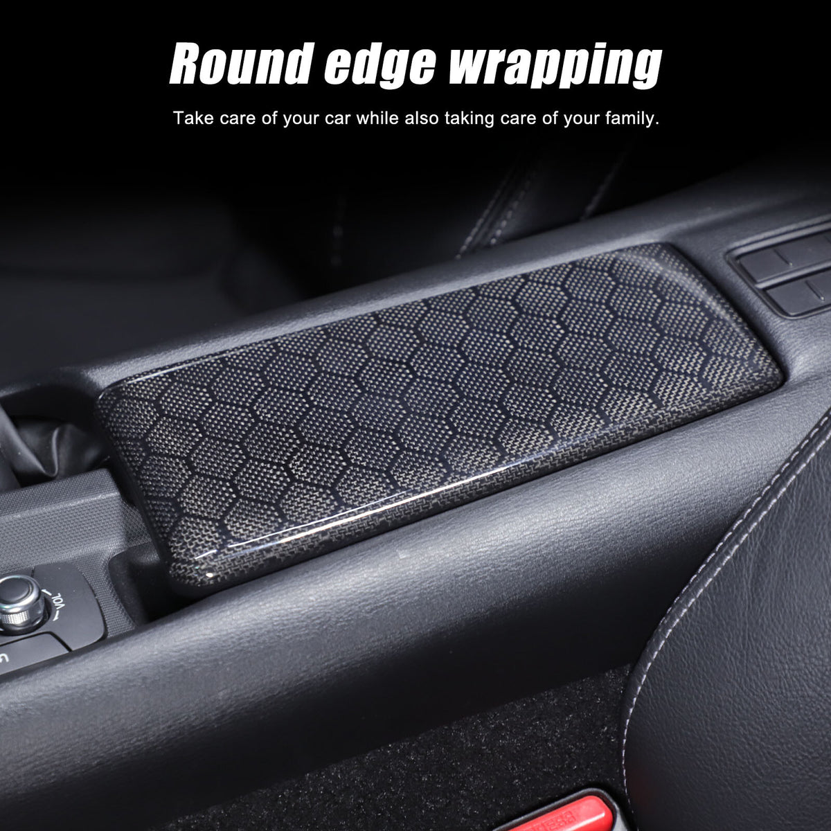 Real Honeycomb Carbon Fiber Center Armrest Box Cover Trim For Mazda MX-5 2016+ 14